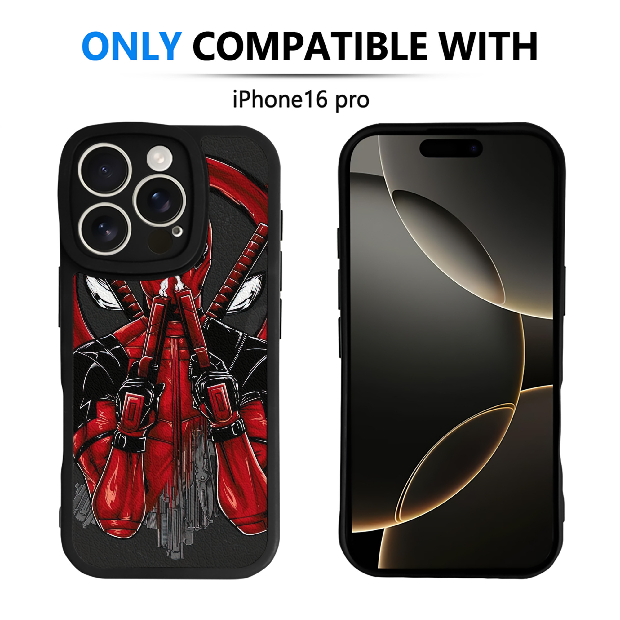 （画像用） Deadpool デッドプール 【iPhone 16シリーズ対応】シリコンスマホケース（レザー調） 材質：シリコン